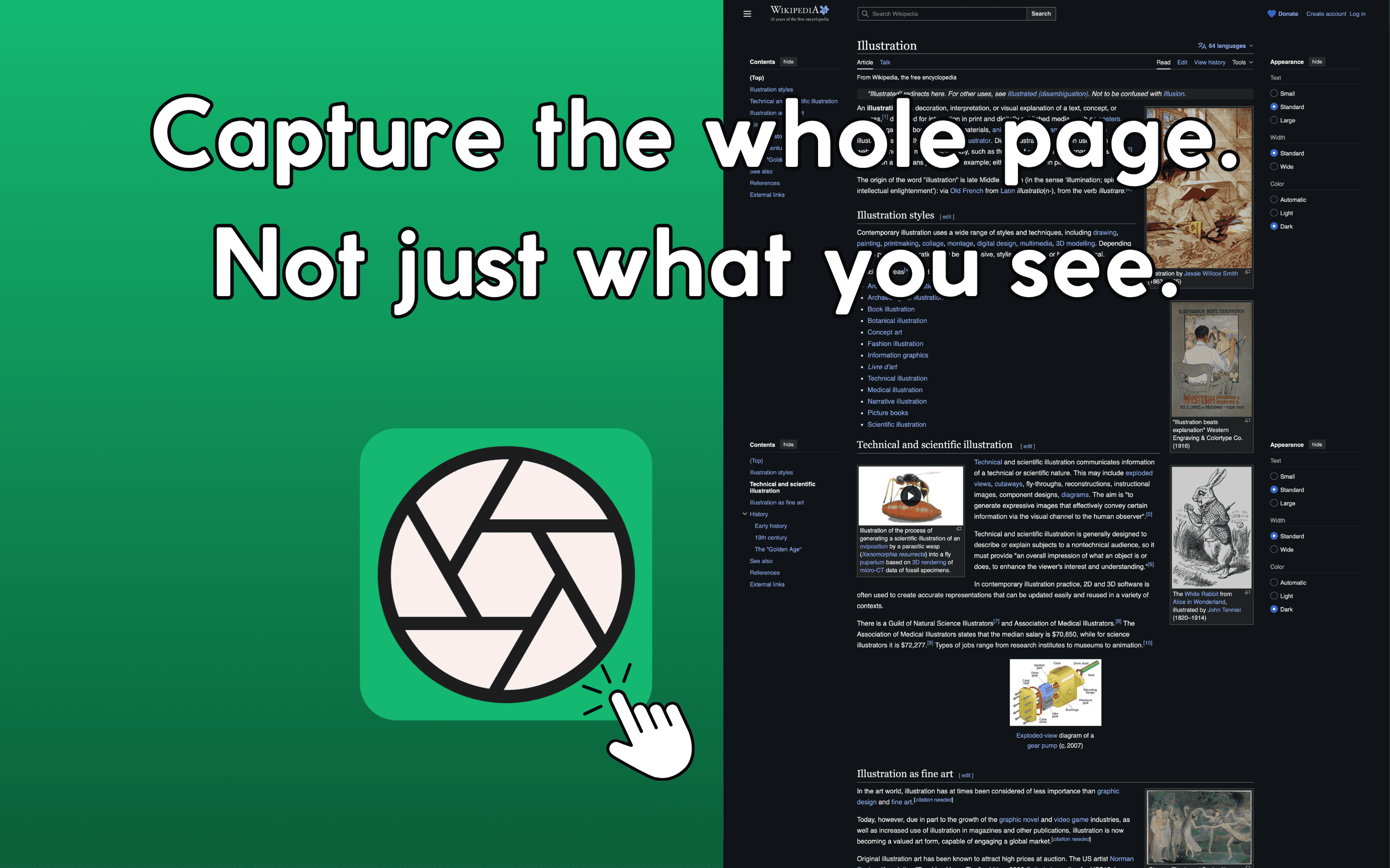 FullShot capturing a full Safari web page